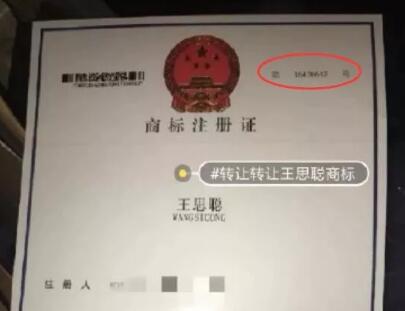 64万！“王思聪”商标被公然叫卖，谁给你的勇气？