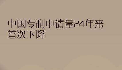中国专利申请量24年来首次下降，原因是