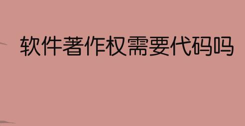 软件著作权需要代码吗