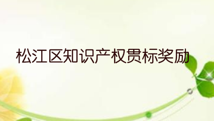 关于申报松江区知识产权贯标奖励的通知