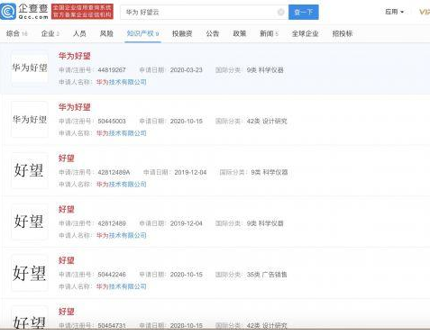 华为发布“好望云服务” 已注册多条“好望”商标